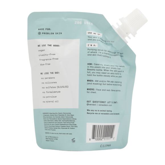 Versed 2 oz just breathe clarifying serum refill container NWT - Picture 2 of 2